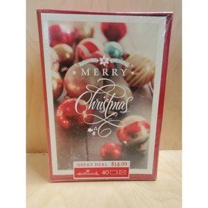 Hallmark Holiday Christmas Boxed cards 40 Cards & Envelopes Sparkle Ornaments